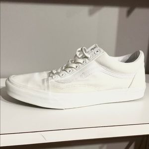 White Lace Up Chunky Vans